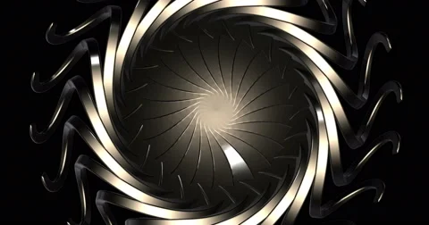 Mechanical Visual Rotating Seamless Loop Gold Stock Footage 49895668
