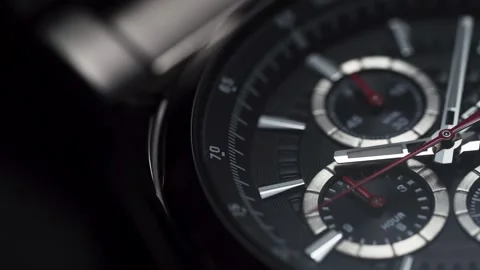 Mechanical Watch and Flow of Time Macro Sho Vídeo Stock 335412742