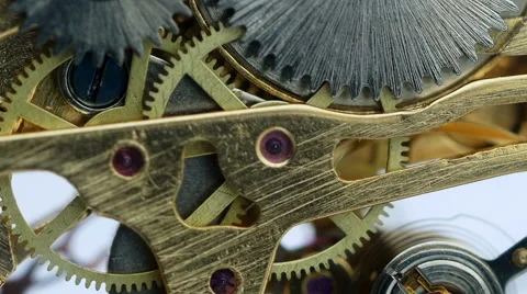 Mechanical watch movement, zoom in Stock Footage 49176323