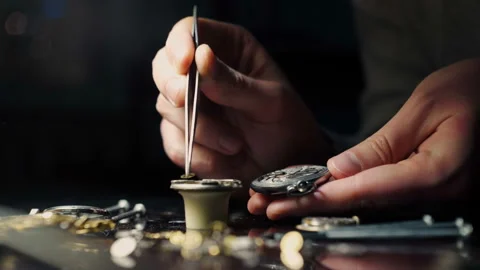 Mechanical watch repair process Stock Footage 146870572