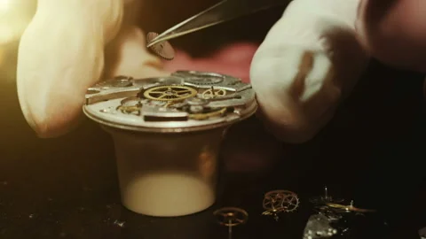 Mechanical watch repair process Stock-Footage 148291234