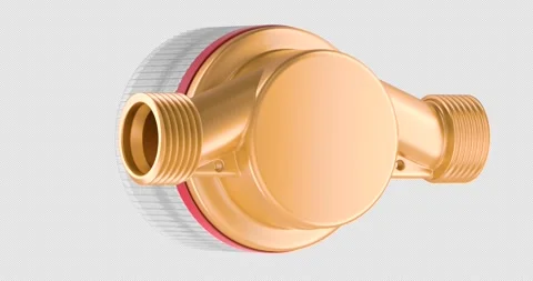 Mechanical water meter rotation animation seamlessly loopable. 3D rendering.. Stock Footage 323007935