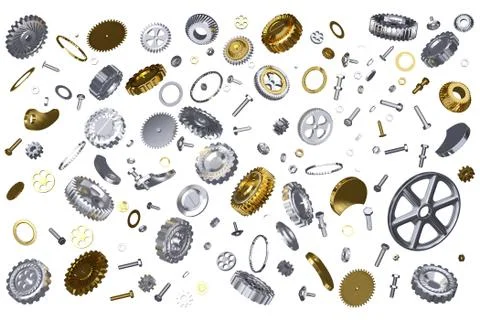 Mechanical on a white background Stock Illustration