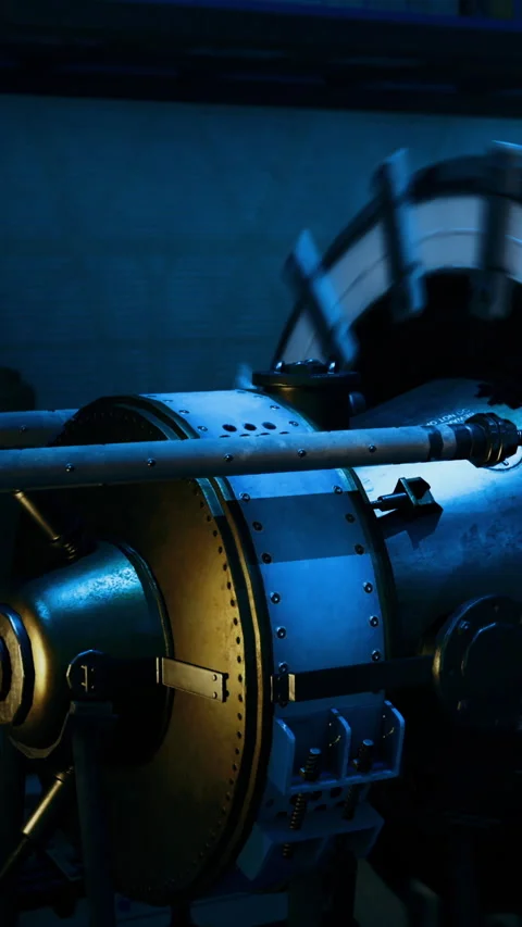 Mechanical wonders of a workshop in twilight glow showcase engineering artistry Stock Footage 334204210
