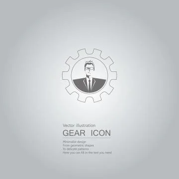 Mechanical worker. The background is a gradient of gray. Stock Illustration