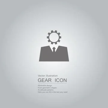 Mechanical worker. The background is a gradient of gray. Stock Illustration