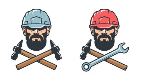 Mechanical workshop service retro logo Stock Illustration