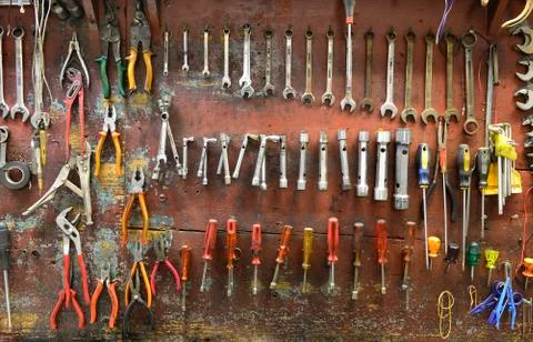 Mechanical workshop tools Stock Photos