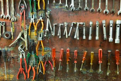 Mechanical workshop tools Stock Photos