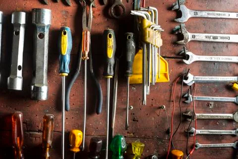 Mechanical workshop tools Stock Photos