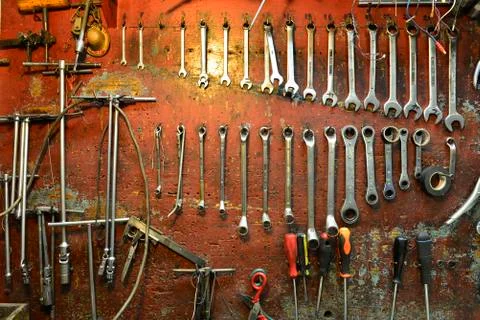 Mechanical workshop tools Stock Photos