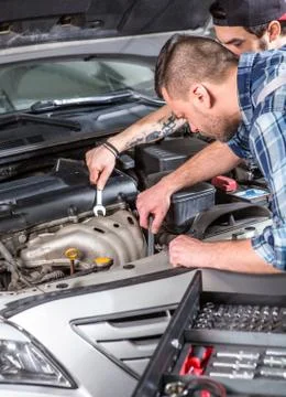 Mechanical workshop tools Stock Photos