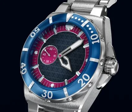 Mechanical wrist watch. 3D model. My own design Stock Illustration