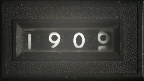 Mechanical Year Counter from 1901 to 1921 Landing on 1917, 1918, and 1921 Stock Footage 317145678