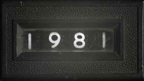 Mechanical Year Counter from 1980 to 1990 Stock Footage 317145647