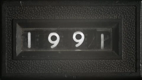 Mechanical Year Counter from 1990 to 2000 Stock Footage 317145730