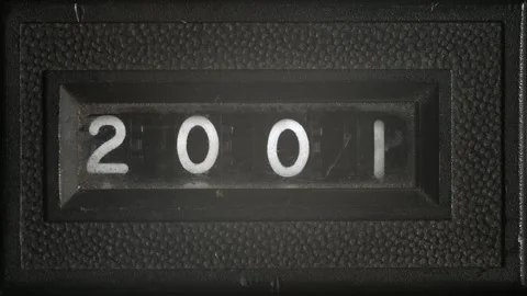 Mechanical Year Counter from 2000 to 2001 Stock Footage 317145636