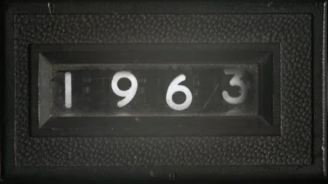 Mechanical Year Counter Backwards from 1969 to 1960 Stock Footage 317145711