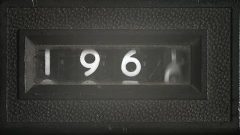 Mechanical Year Counter Fast Reverse from 2009 to 1901 Stock Footage 317145652