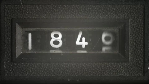 Mechanical Year Counter Fast Scroll from 1786 to 2009 Stock Footage 317145657