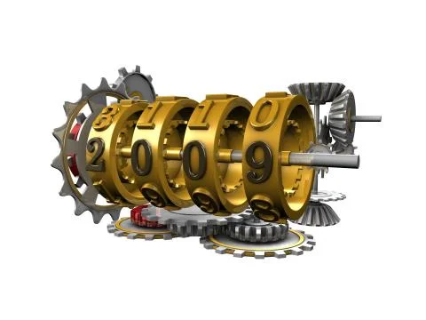 Mechanical year counter Illustrazione stock