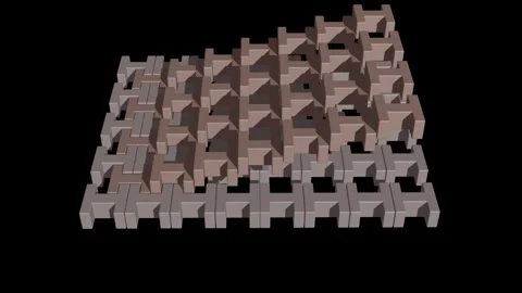 Mechanically Interlocked Materials (MIMs). 3d animation render. 库存影片 336696667