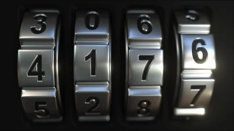 Mechanichal code lock rings reveal 2019 numbers. New Year related 3D animation Stock Footage 96354731