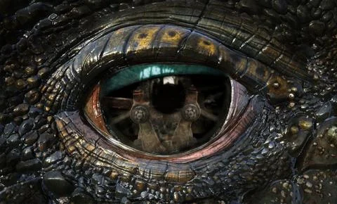 Mechanics dragon eye Stock Illustration