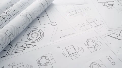 Mechanics engineering drawing Stock Footage 139304914