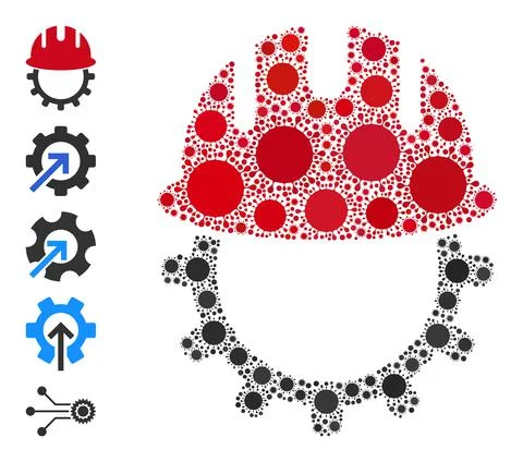 Mechanics Engineering Icon - Covid Collage And Other Icons Illustrazione stock