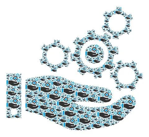 Mechanics Service Recursion Collage of Itself Icons Illustrazione stock