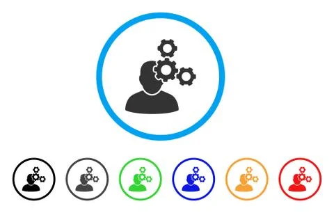 Mechanics Specialist Rounded Icon Stock Illustration