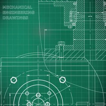 Mechanics. Technical design. Engineering style Illustrazione stock