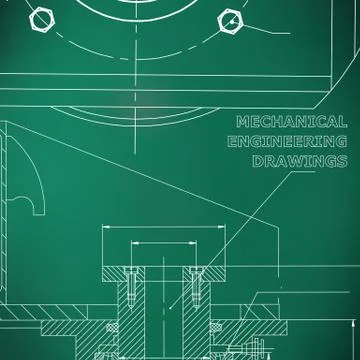 Mechanics. Technical design. Engineering style. Light green background Stock Illustration