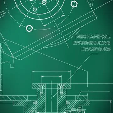 Mechanics. Technical design. Engineering style. Mechanical instrument making. Illustrazione stock