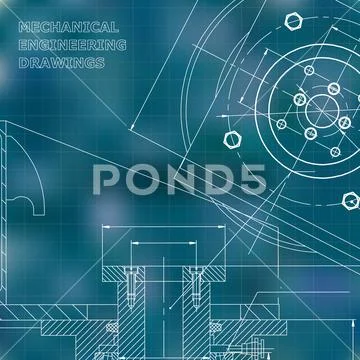 Mechanics. Technical design. Engineering style Stock Illustration