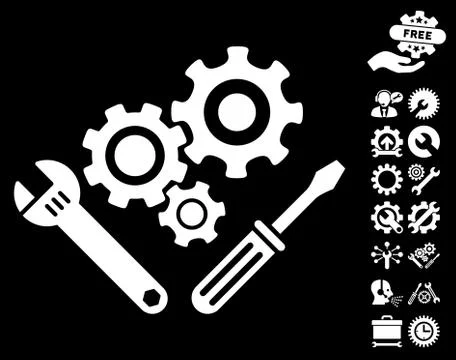 Mechanics Tools Vector Icon With Tools Bonus Stock Illustration