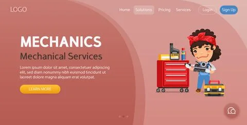 Mechanics Website Template Stock Illustration