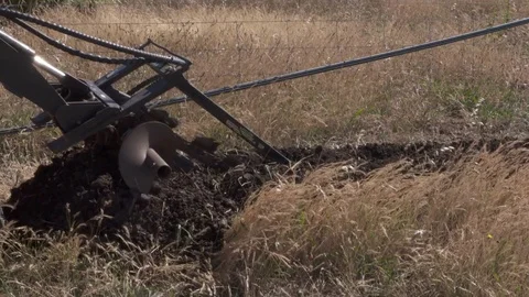 Mechanised Trench Digger at work Stock Footage 71061861