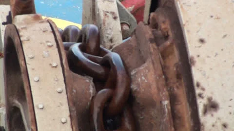 Mechanism of the anchor of a ship Stockbeeldmateriaal 23040701