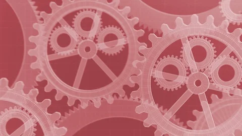 Mechanism Animation Red Stock Footage 100535798