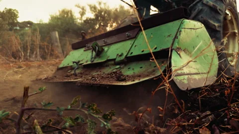 Mechanism On The Back Of A Tractor In The Field Stock Footage 316678054