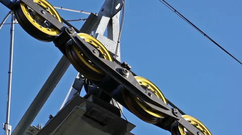 Mechanism cable funicular Stock Footage 58483082