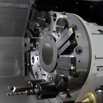 The mechanism of cutting machine. Stock Photos
