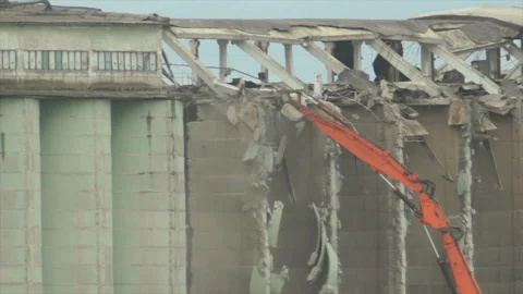 Mechanism for destroying building Stock Footage 135404465