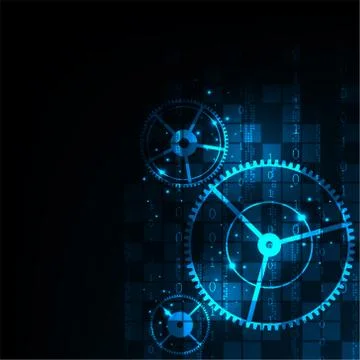 Mechanism of digital work. Stockillustratie