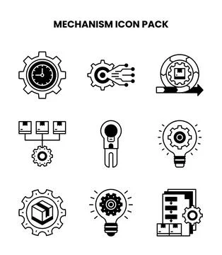 Mechanism DuoTone Bundle Icons Pack Illustrazione stock