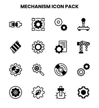 Mechanism DuoTone Bundle Icons Pack Ilustração Stock