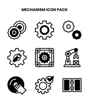 Mechanism DuoTone Vector Icons Pack Stock Illustration