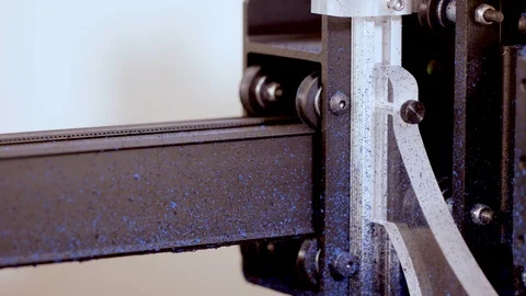 Mechanism of a foam cutting machine. Stock-Footage 87463465